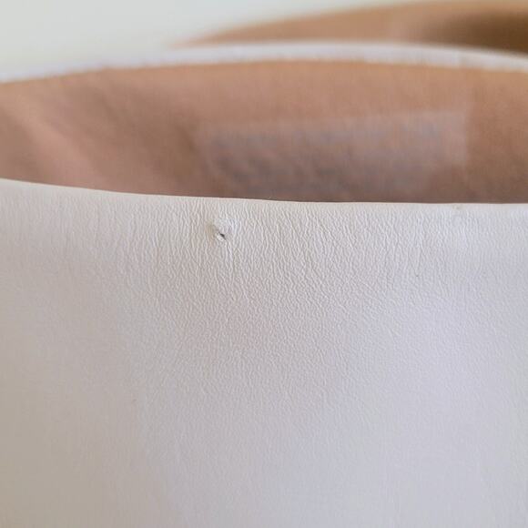 STEVE MADDEN Padmy Knee High Leather Block Heel Boots Ivory sz 7.5 - Picture 11 of 11